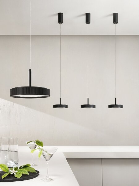 Ondaluce - LED Lustr na lanku NINA LED/20W/230V pr. 19 cm černá
