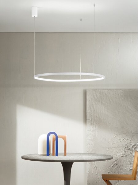 Ondaluce - LED Stmívatelný lustr na lanku SOEL LED/38W/230V pr. 80 cm bílá