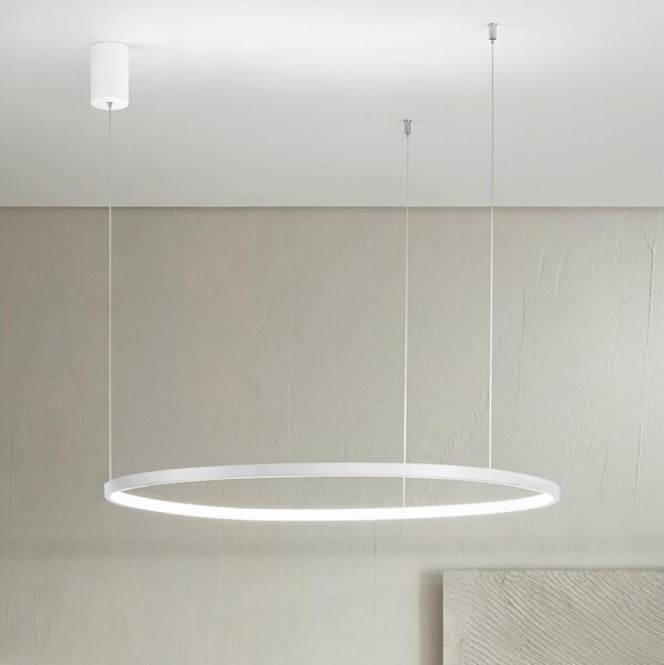Ondaluce - LED Stmívatelný lustr na lanku SOEL LED/38W/230V pr. 80 cm bílá