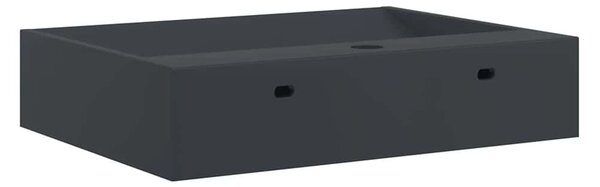 Umyvadlo 60x38x11 cm minerální/mramorový kompozit antracitové 155985