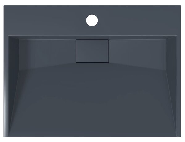 Umyvadlo 50x38x11 cm minerální/mramorový kompozit antracitové 155984