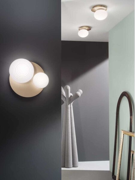 Ondaluce - Nástěnné svítidlo TONDO 1xE14/10W/230V + 1xE27/15W zlatá/bílá