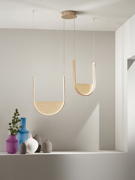 Ondaluce - LED Stmívatelný lustr na lanku LOTUS LED/55W/230V zlatá