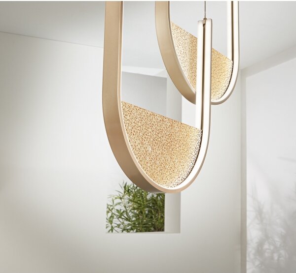 Ondaluce - LED Stmívatelný lustr na lanku LOTUS LED/55W/230V zlatá