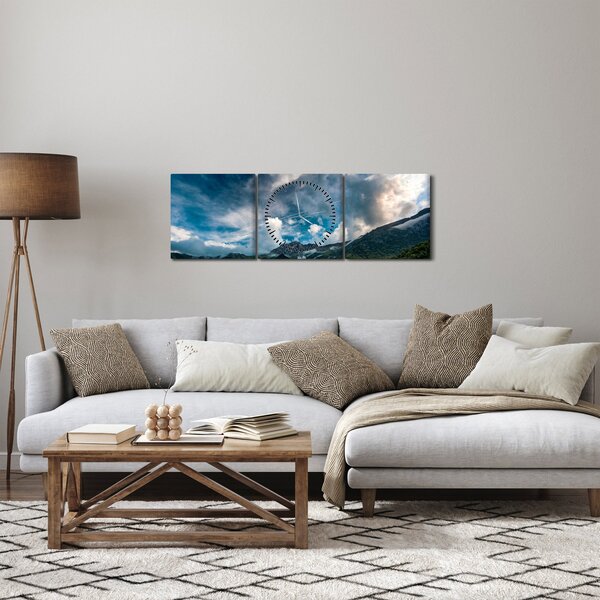 Obraz hor (s hodinami) (90x30 cm)