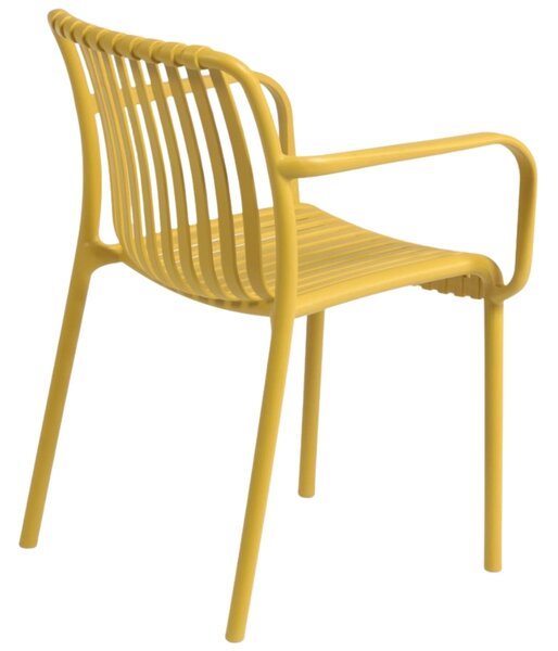 Hořčicově žlutá plastová zahradní židle Kave Home Isabellini