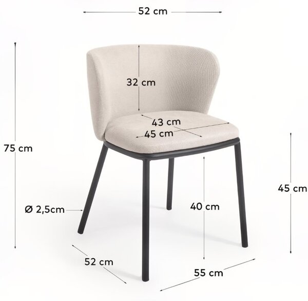 Kave Home Béžová jídelní židle Ciselia