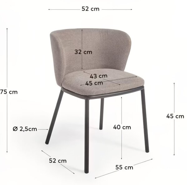 Kave Home Světle hnědá jídelní židle Ciselia