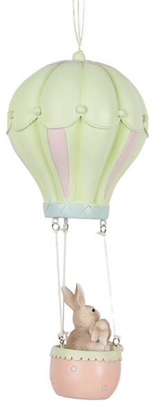 Závěsná dekorace králíci v balónu - Ø 14*34 cm - Clayre & Eef