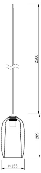 Ondaluce - Lustr na lanku BONNIE 1xE27/15W/230V pr. 15,5 cm černá/kouřová černá