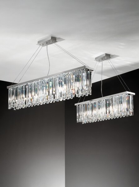 Ondaluce - Křišťálový lustr na lanku BATIDA 8xE14/10W/230V lesklý chrom