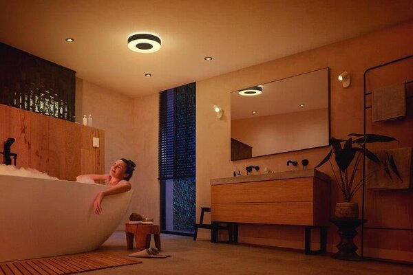 Philips HUE White and color ambiance 8719514452251 Xamento stropní svítidlo LED D381mm 33,5W/2350lm IP44 černá bluetooth