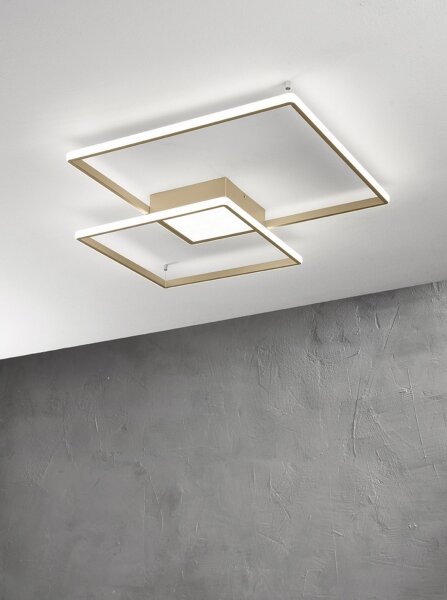 Ondaluce - LED Stmívatelné stropní svítidlo DOWEL LED/46W/230V 55x55 cm zlatá