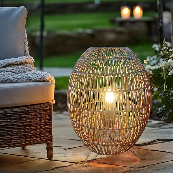 Ratanová lampa CATINI LF09 šedo-béžová
