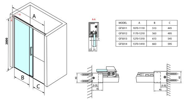 Gelco Gelco, FONDURA sprchové dveře 1100mm, čiré sklo, GF5011