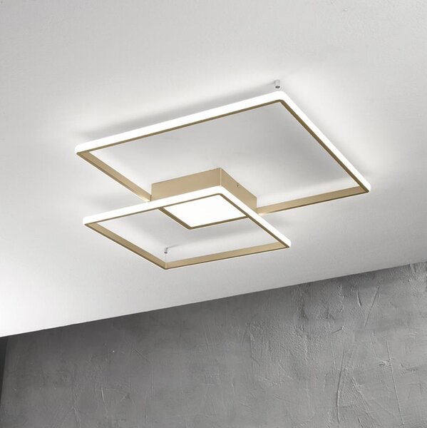Ondaluce - LED Stmívatelné stropní svítidlo DOWEL LED/46W/230V 55x55 cm zlatá