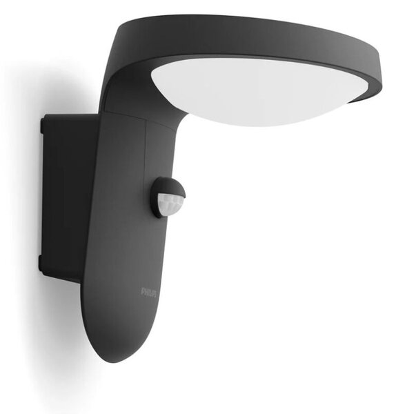 Philips 8719514476912 Tyla solární exteriérové nástěnné svítidlo LED se senzorem 1,2W 255lm/55lm 3000K antracit