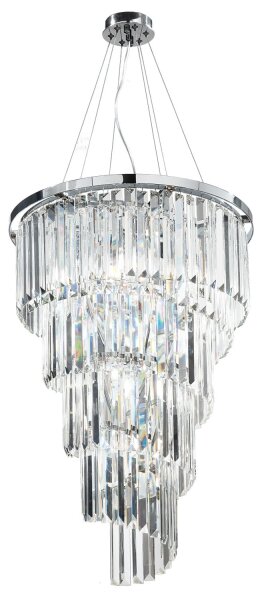 Ondaluce - Křišťálový lustr na lanku ALEXANDER 10xE14/10W/230V lesklý chrom