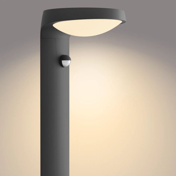 Philips 8719514476851 Tyla exteriérový sloupek LED se senzorem 9W 820lm/180lm 2700K antracit