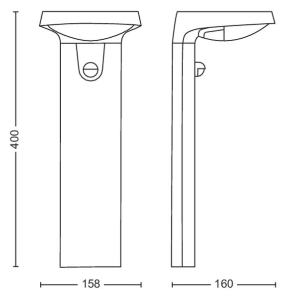 Philips 8719514476851 Tyla exteriérový sloupek LED se senzorem 9W 820lm/180lm 2700K antracit
