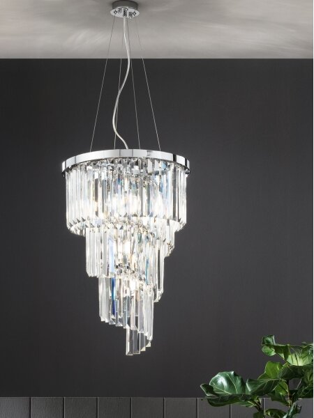 Ondaluce - Křišťálový lustr na lanku ALEXANDER 7xE14/10W/230V lesklý chrom