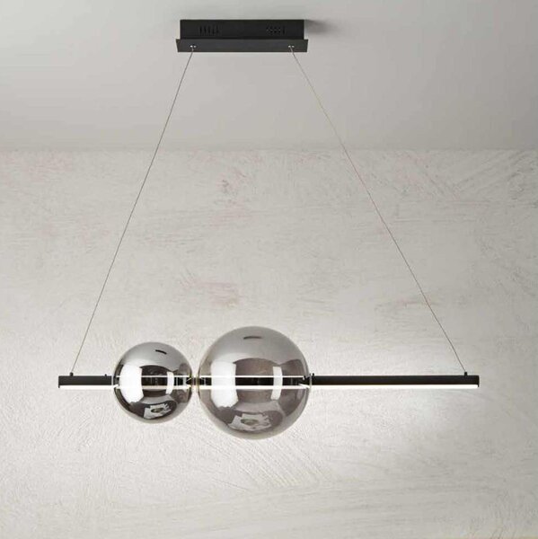 Ondaluce - LED Stmívatelný lustr na lanku FUFI LED/40W/230V černá/kouřová černá