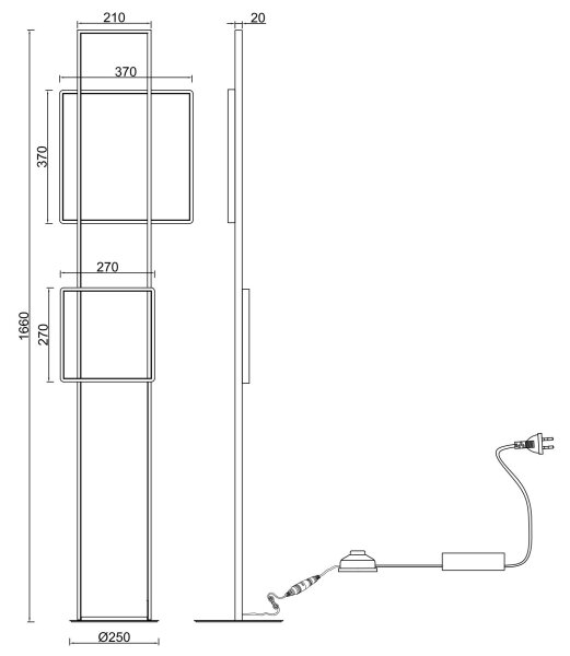 Ondaluce - LED Stmívatelná stojací lampa DOWEL LED/77W/230V 166 cm zlatá