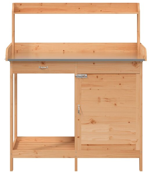 Přesazovací stůl se skříňkou hnědý 110,5x45x124,5cm masiv jedle 156344
