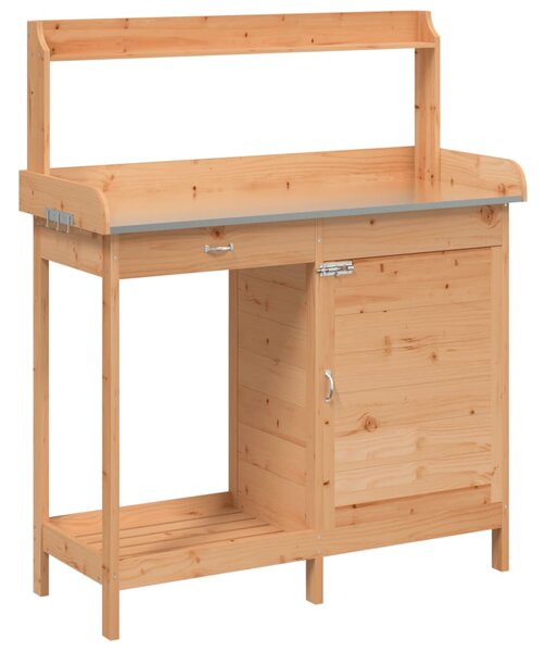 Přesazovací stůl se skříňkou hnědý 110,5x45x124,5cm masiv jedle 156344