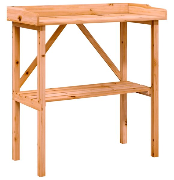 Přesazovací stůl s policí hnědý 78 x 38 x 82,5 cm masivní jedle 156350