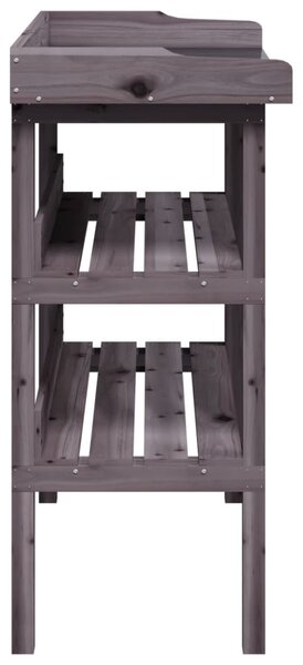 Přesazovací stůl s policemi šedý 78x38x82,5 cm masivní jedle 156354