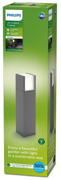 Philips 8719514490246 Arbour exteriérový sloupek LED V400mm 3,8W/800lm 3000K antracit