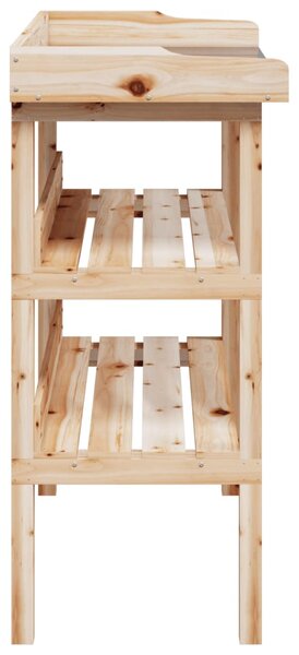 Přesazovací stůl s policemi 78x38x82,5 cm masivní jedlové dřevo 156352