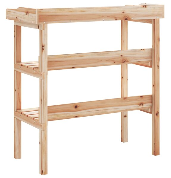 Přesazovací stůl s policemi 78x38x82,5 cm masivní jedlové dřevo 156352