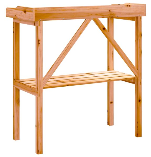 Přesazovací stůl s policí hnědý 78 x 38 x 82,5 cm masivní jedle 156350