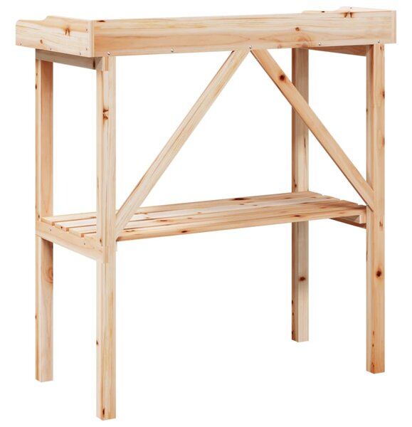 Přesazovací stůl s policí 78x38x82,5 cm masivní jedlové dřevo 156349