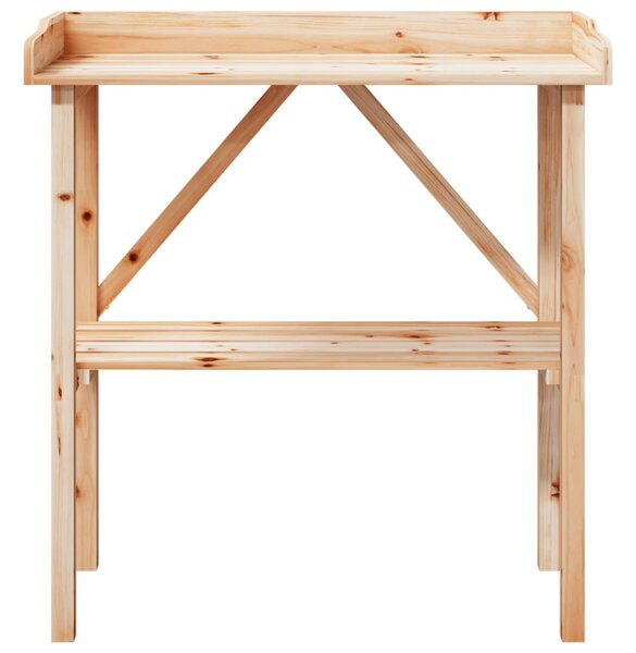 Přesazovací stůl s policí 78x38x82,5 cm masivní jedlové dřevo 156349