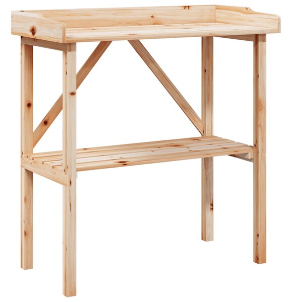 Přesazovací stůl s policí 78x38x82,5 cm masivní jedlové dřevo 156349
