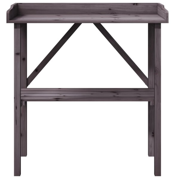 Přesazovací stůl s policí šedý 78 x 38 x 82,5 cm masivní jedle 156351