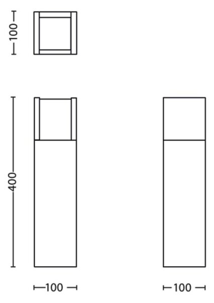 Philips 8719514490246 Arbour exteriérový sloupek LED V400mm 3,8W/800lm 3000K antracit