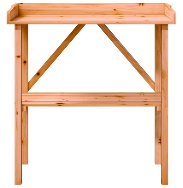 Přesazovací stůl s policí hnědý 78 x 38 x 82,5 cm masivní jedle 156350