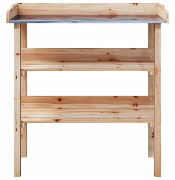 Přesazovací stůl s policemi 78x38x82,5 cm masivní jedlové dřevo 156352