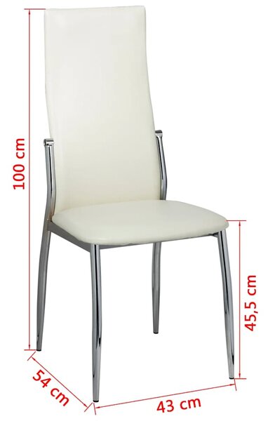 Jídelní židle 6 ks bílé umělá kůže 160258