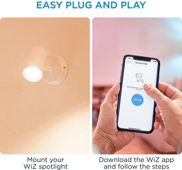 Philips WiZ Tunable white 8719514551756 IMAGEO bodové svítidlo 1xGU10 5W/350lm 2700-6500K bílá stmívatelné