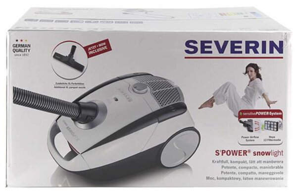 Sáčkový vysavač Severin BC 7035 – 750 W, objem 2 l, filtr HEPA 13