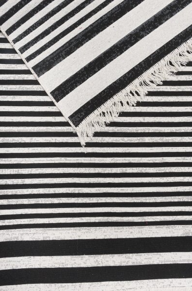 Oboustranný koberec KILIM GOLD 60x120 cm černá/bílá