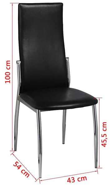 Jídelní židle 6 ks černé umělá kůže 160257