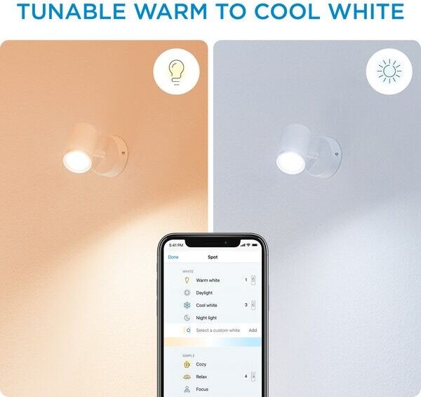 Philips WiZ Tunable white 8719514551756 IMAGEO bodové svítidlo 1xGU10 5W/350lm 2700-6500K bílá stmívatelné