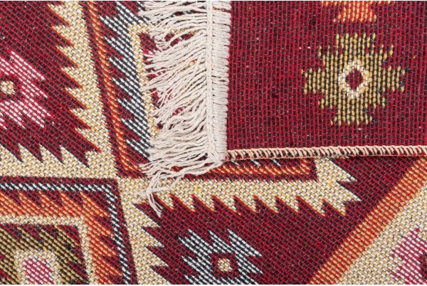Oboustranný orientální koberec KILIM 80x150 cm červená/béžová