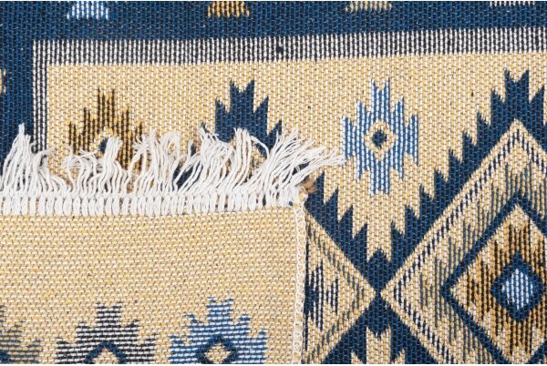 Oboustranný orientální koberec KILIM 80x150 cm modrá/béžová